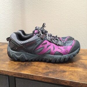 Women’s Merrell All Out Blaze Hiking Shoes Size 10 Purple Gray Black